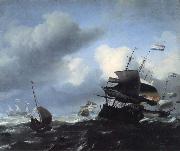 Ludolf Backhuysen, Seascape with Ships